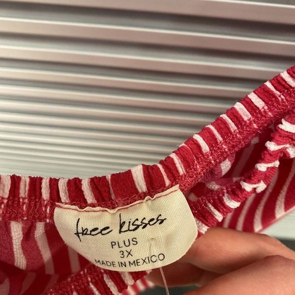 NWT free kisses striped blouse Pink - Size 3X - Picture 4 of 4